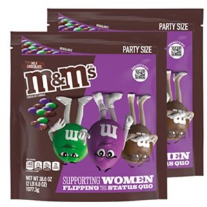 m&m’s limited edition milk chocolate candy featuring purple candy, party size 38 oz bulk resealable bag pack of 2
