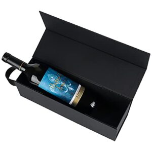 PLAEVIAE Wine Gift Box 12.8 x 3.75 x 3.75 in, Bottle Gift Box For Liquor Presents, For Wine And Champagne, Magnetic Collapsible Gift Box Wine Bottle Gift Packaging,Christmas Gifts