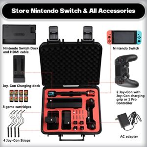 Hard Case for Nintendo Switch Travel Case, Professional Safe Case for Nintendo Switch OLED Lite Model Console Pro Controller & Accessories Waterproof Dustproof Shatter Resistant