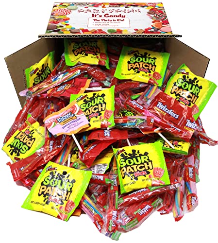 BULK CANDY MIX, 10 LB of Assorted Individually Wrapped, Big Box of Candy Variety, Includes Sour Patch Kids, Rainbow, Strawberry, Watermelon, Cherry Twizzers, Assorted Jolly Ranchers