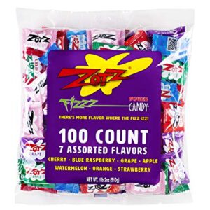 Zotz Fizzy Candy Bag, Assorted Flavors, 100 Count Bag