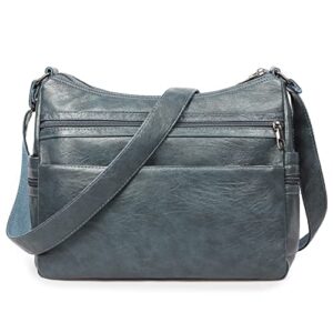 women multi pockets shoulder bag soft pu leather purse and handbag fashion roomy crossbody bag ladies satchel tote
