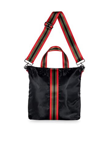 The Logan Bello by Haute Shore, Black W/Green & Red Stripe