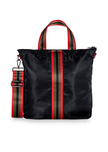 The Logan Bello by Haute Shore, Black W/Green & Red Stripe