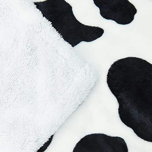 Cow Print Blanket Sherpa Blanket Fuzzy Fleece Flannel Soft Cozy Cute Animal Throw Blanket for Couch/Sofa/Bed, 50x60 in