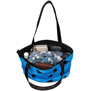 Tote Bag Shoulder Bags Handbags Blue & Blace Birds Satchel Handbags for Women with Inner Pouch