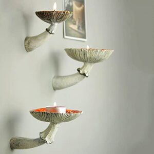 Mushroom Floating Shelves, 【2022】 Cute Mushroom Room Decor, Wall Decor Floating Shelf, Whimsical Mushroom Decor Wall Mounted, Creative Art Rack for Living Room Kitchen Bathroom (S-6x8CM/2.4x3.2IN)