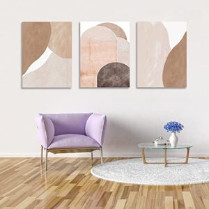 Geometric Framed Wall Art Print 3 Piece Set Modern Minimalist Poster Prints Colorful Art Wall Decor Painting Artwork for Office Living Room Bedroom Decoration Wooden Framed Ready to Hang (36"Wx16"H)