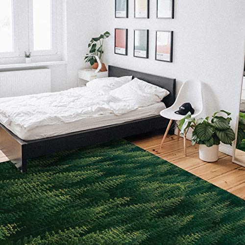 2'7''x 5' Forest Area Rug,Green Natrual Landscape Beautiful Tree Outdoor Indoor Washable Carpet Area+Rug for Living Room,Kids/Boys/Girls Bedroom,Bathroom,Classroom,Kitchen,Hallway,Throw Floor Mat