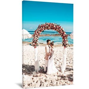 wallart777 create personalized wall art with your photo on canvas – custom canvas prints for wedding – personalized canvas pictures for wall to print framed (16″ x 24″)