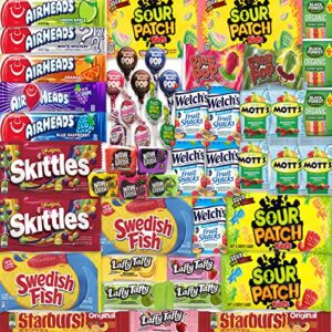 sour candy gift assorted (50 count) with sour patch, skittles, and more by stuff your sack