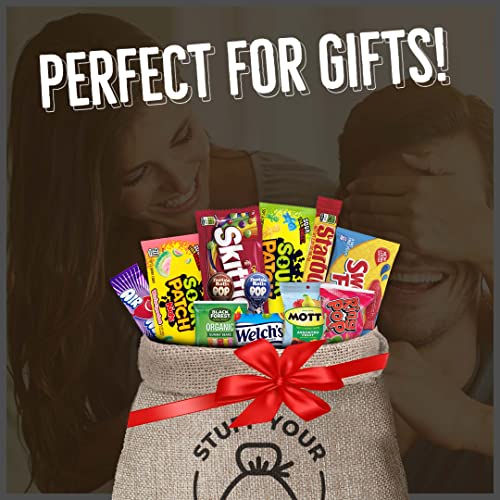 Sour Candy Gift Assorted (50 Count) with Sour Patch, Skittles, and More by Stuff Your Sack