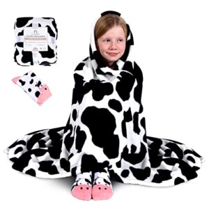 Cow Print Blanket, Ultra Soft Cow Blanket Throw, Cowhide Blanket. Cow Print Baby Blanket Cow Print Stuff Cow Blanket. Bonus Socks Pair Included