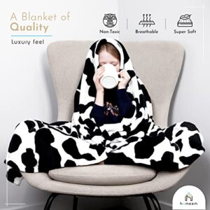 Cow Print Blanket, Ultra Soft Cow Blanket Throw, Cowhide Blanket. Cow Print Baby Blanket Cow Print Stuff Cow Blanket. Bonus Socks Pair Included