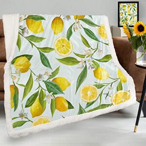 throw blanket lemon tree flower, cozy fleece blanket, christmas throws, sherpa blanket, super soft blanket for winter, flannel blankets for bed couch, warm and cozy flannel bedding throws