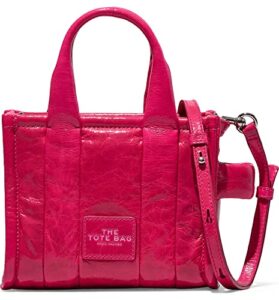 marc jacobs the crinkle leather micro tote magenta one size
