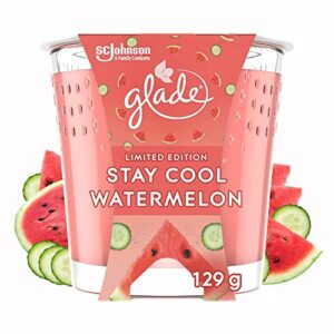 glade candle, small scented candle, stay cool watermelon, 6 pack (6 x 129 g)