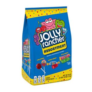 jolly rancher assorted fruit flavored mixed hard, individually wrapped candy bulk variety bag, 46 oz