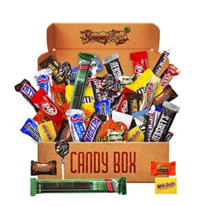 hershey’s assorted bulk chocolate mix 3 pounds – kitkat, almond joy, milki way, tootsie, 3 musketeers & more. candy variety pack fun size, individually wrapped assorted milk chocolate bars. candy gift box for easter, birthday party, college students