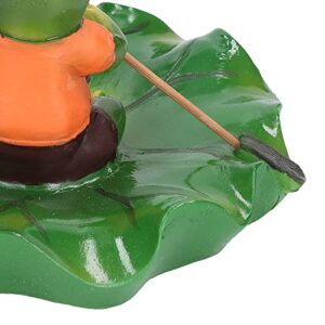 CHICIRIS Floating Leaf Frogs Ornament, Lifelike Durable Waterproof Resin Floating Frogs Leaf Exquisite High Grade Simulation for Garden Pool