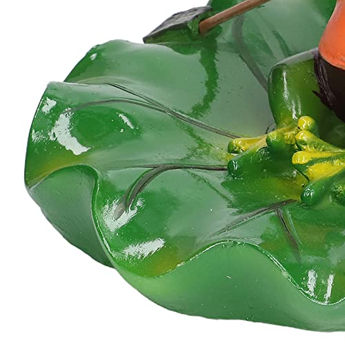 CHICIRIS Floating Leaf Frogs Ornament, Lifelike Durable Waterproof Resin Floating Frogs Leaf Exquisite High Grade Simulation for Garden Pool