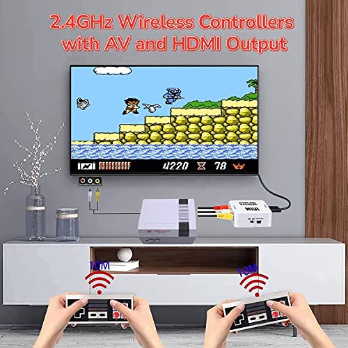 Classic Mini Retro Game Console,Classic Game System Built 620 Video Games and 2 Wireless Controllers,AV and HDMI Output,Plug and Play.