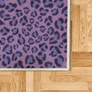 Lunarable Animal Print Decorative Rug, Leopard Skin Wildlife Safari Design Creative Contemporary Art, Quality Carpet for Bedroom Dorm and Living Room, 4' X 5' 5", Lavender