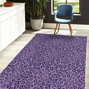 Lunarable Animal Print Decorative Rug, Leopard Skin Wildlife Safari Design Creative Contemporary Art, Quality Carpet for Bedroom Dorm and Living Room, 4' X 5' 5", Lavender