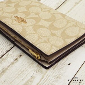 COACH SLIM ZIP WALLET IN SIGNATURE CANVAS C8714