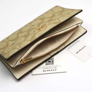 COACH SLIM ZIP WALLET IN SIGNATURE CANVAS C8714