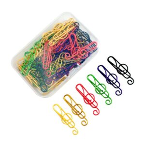 100Pcs Music Multicoloured Metal Paper Clips, Cute Metal Musical Notes Shaped Bookmark Clips for Student Kids Gift Notebook Office Accessories Document Organization