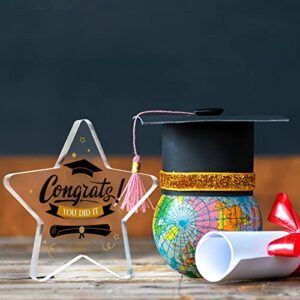 Acrylic 2023 Graduation Gift Desk Ornament for Her Him Class of 2023 High School University Graduation Gifts Table Centerpiece Paperweight for Graduates Boys Girls (Star Style)