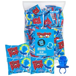 ring pop colorfest individually wrapped blue raspberry party pack – 30 count blue raspberry flavored candy – blue easter candy – fun easter candy for easter decorations, baskets & egg hunts