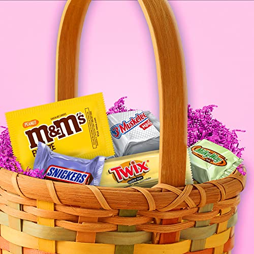 M&M'S PEANUT, SNICKERS, TWIX, MILKY WAY & 3 MUSKETEERS & Easter Chocolate Candy Spring Assortment, 31.3 oz, 100-Piece Bag