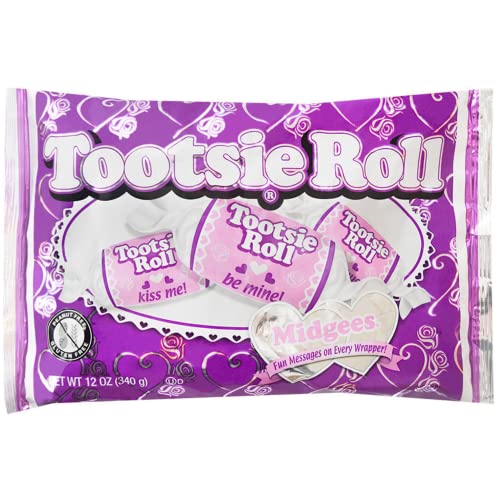 Valentine Purple Tootsie Roll Midgees, 12 Ounce Bag