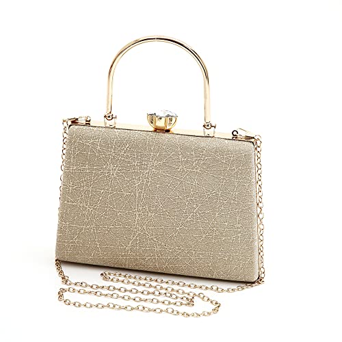 Evening Party Bags for Women Sparkly Clutch Purse Wedding Purses Wallet Fancy Desinger Handbags Bing Glitter Shoulder Bags with Detachable Chain for Cocktail Prom Silver Small Tote Bag Club Purse