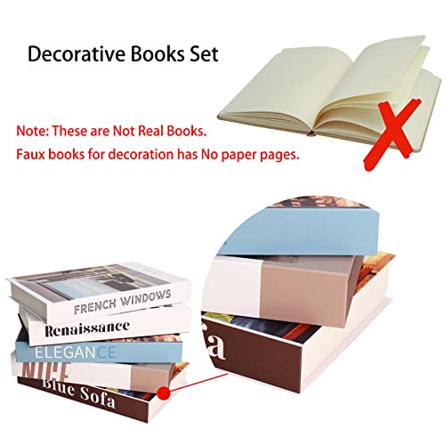 Faux Books for Decoration Decorative Books 5 Pack Coffee Table Books Decor Faux Books for Bookshelf Decorative Books for Home Decor– Fake Books for Home Bar Table Book Decor