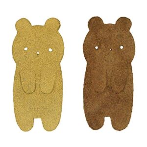 Hide & Drink, Leather Cute Teddy Bear Bookmark (2 Pack), Bookworm Gifts, Book Lover Accessories, Handmade Includes 101 Year Warranty :: Multicolor Earth