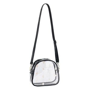 TINYAT Clear Crossbody Purse for Women Small Cute Shoulder Bags Stadium Approved Waterproof Sling Bags for Concerts,Sports