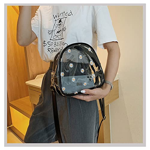 TINYAT Clear Crossbody Purse for Women Small Cute Shoulder Bags Stadium Approved Waterproof Sling Bags for Concerts,Sports