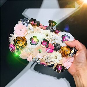 Rkrouco Floral Evening Clutch Bag for Women - Handbag with Metal Rhinestones (Champagne)