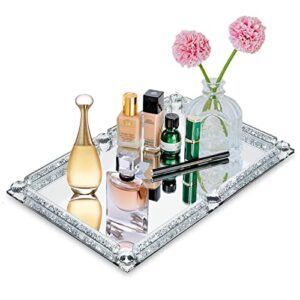mirror crystal perfume tray,crushed diamond filled crystal glass tray,cosmetic makeup vanity tray,jewelry trinket tray,serving tray for home decorative,party,hotel banquet