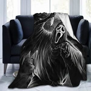 queen sumy horror movie blanket,throw blanket ultra soft flannel blankets for sofa bed couch all season cozy blanket 60 inch x50 inch