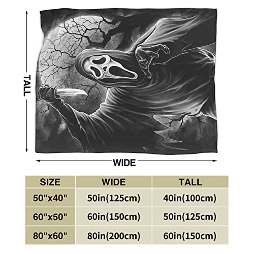 Queen Sumy Horror Movie Blanket,Throw Blanket Ultra Soft Flannel Blankets for Sofa Bed Couch All Season Cozy Blanket 60 inch x50 inch