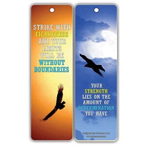 Creanoso Powerful Sayings Quotes Strong Character Eagle Bookmark Gifts (60-Pack) – Six Assorted Quality Bookmarks Bulk Set – Premium Gift for Men, Women, Adult, Seniors