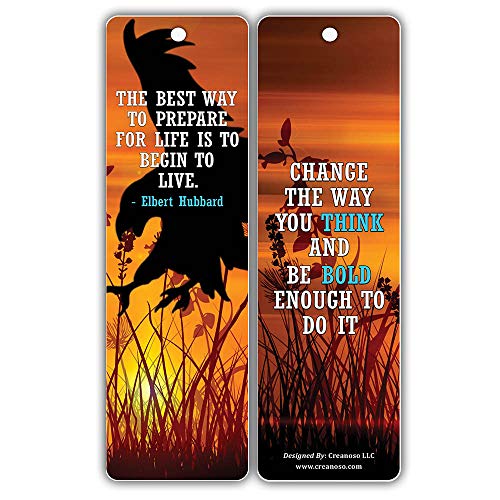 Creanoso Powerful Sayings Quotes Strong Character Eagle Bookmark Gifts (60-Pack) – Six Assorted Quality Bookmarks Bulk Set – Premium Gift for Men, Women, Adult, Seniors