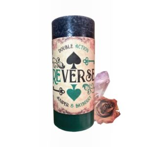 jinx reversal candle by five corners co – 2×4 double action to banish debt and attract prosperity – candle magic for spells, conjure and witchcraft – black green scented pillar candle