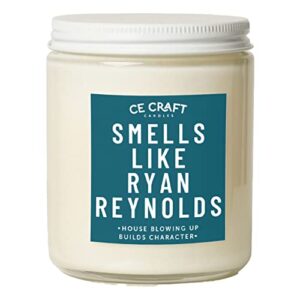 CE Craft Smells Like Ryan Reynolds Candle - Midnight Musk Scented Gifts, Gift for Her, Prayer Candle, Scented Soy Wax Candle for Home | 9oz Clear Jar, 40 Hour Burn Time, Made in The USA