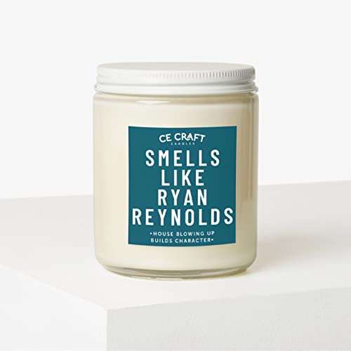 CE Craft Smells Like Ryan Reynolds Candle - Midnight Musk Scented Gifts, Gift for Her, Prayer Candle, Scented Soy Wax Candle for Home | 9oz Clear Jar, 40 Hour Burn Time, Made in The USA