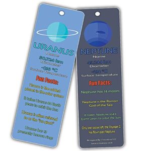 Outer Space Planets Universe Fun Facts Bookmark Cards (60-Pack)- Astronomy Sun Venus Mars Earth Moon Jupiter Saturn Uranus Neptune - Astrophysics Party Favors - Teacher Classroom Incentive Giveaways